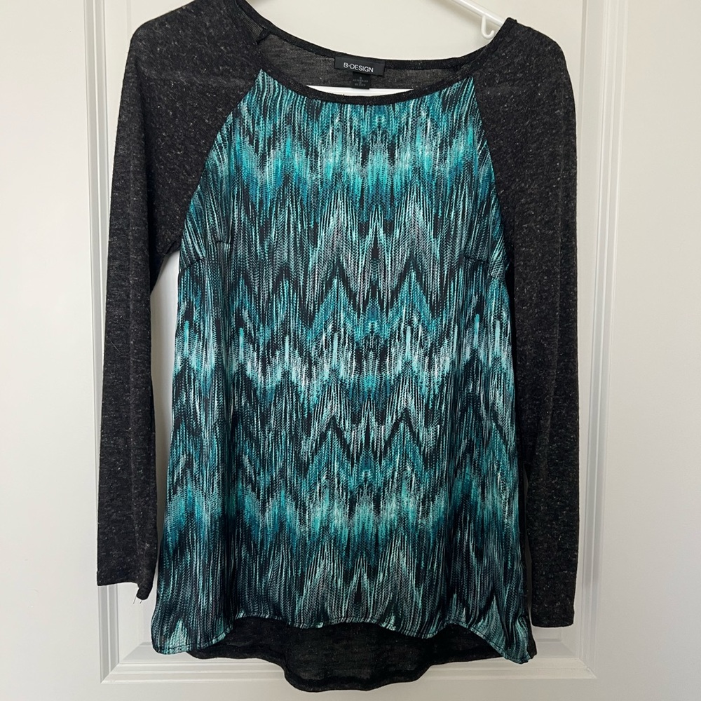Blue and grey sweater